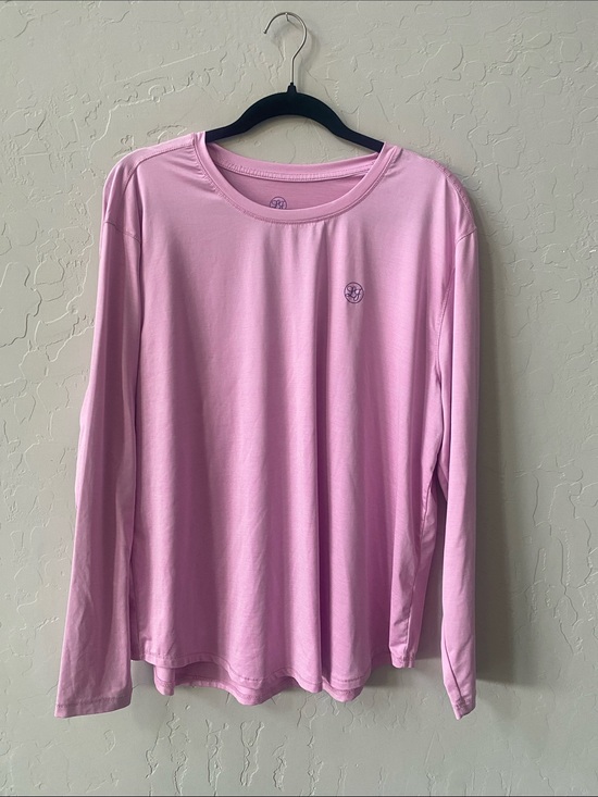 Lauren James Tops - Lauren James Pink Graphic Fish Long Sleeve T-Shirt Jersey Crew Neck XL
